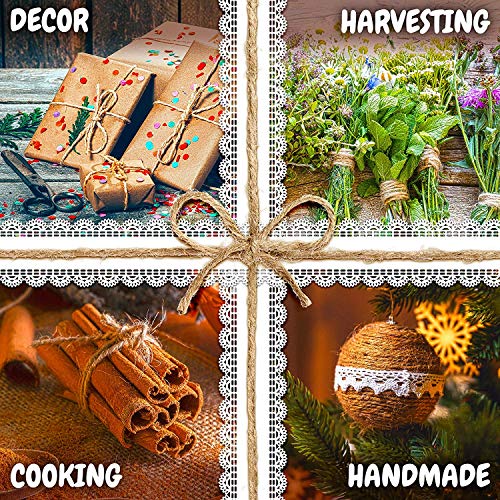 Jute Rope - Natural Jute Twine String Thin Rope for Gift Box Packing, Decorating, Gardening - Thumbnail 2