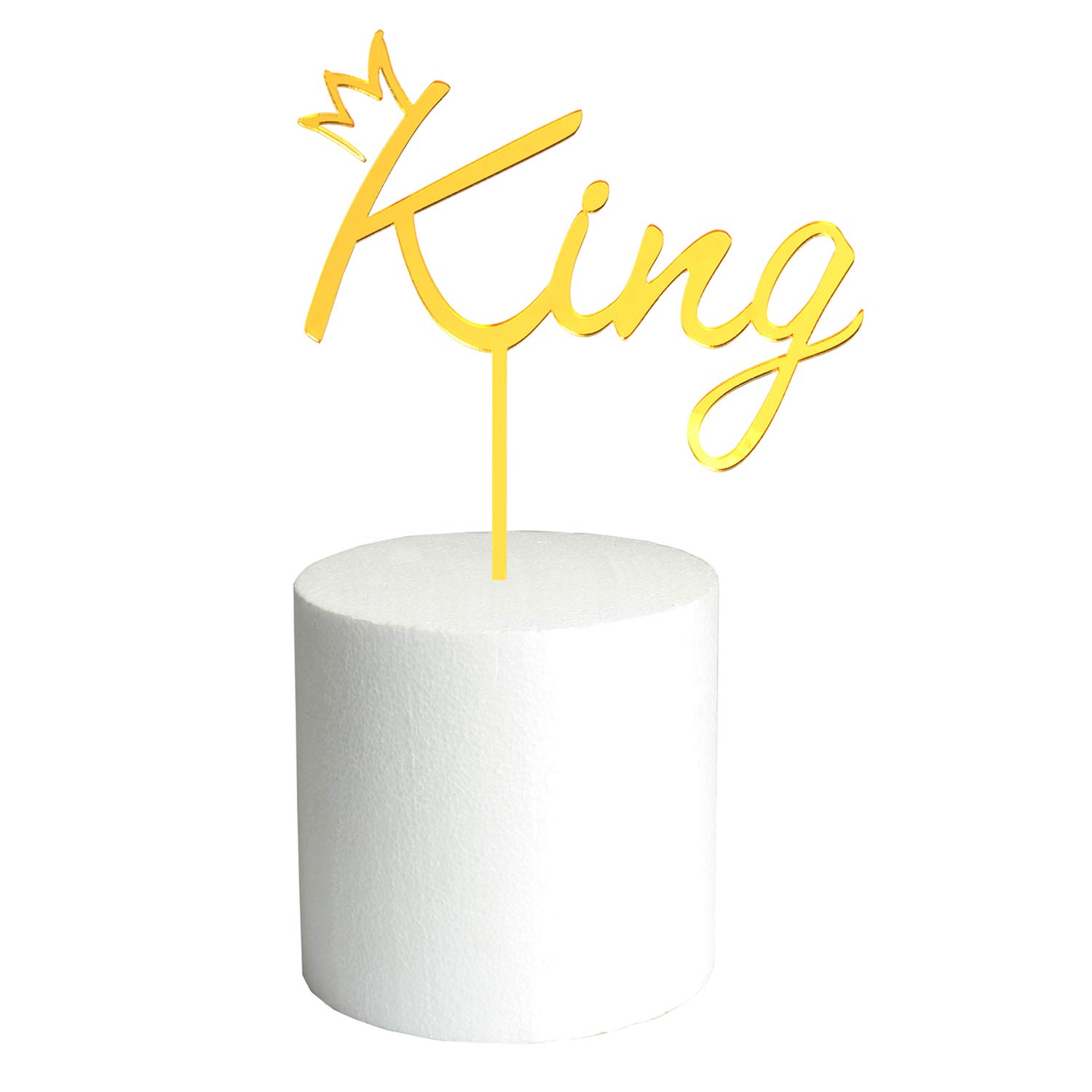 Crown King Happy Birthday Cake Topper Decorations Gold Acrylic Amazon