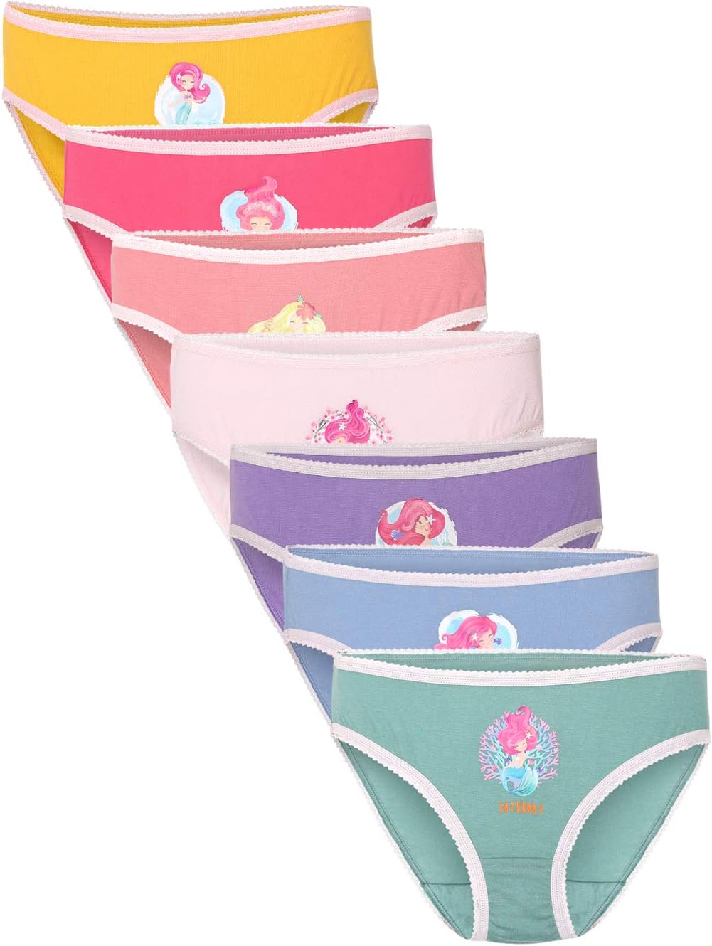 CHARM N CHERISH Girl's Mermaid Weekdays (Sunday, Monday) Print Cotton