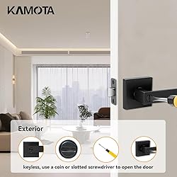 KAMOTA Privacy Door Levers, 7 Pack Matte Black Door