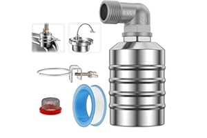 DEPOVTE Automatic Float Valve,1/2" to 3/4'' Water Float Valve 304 Stainless Steel Fully Automatic Water Level Control Float Valve for Water Tank, Pool, Water Tank, Livestock Troughs.