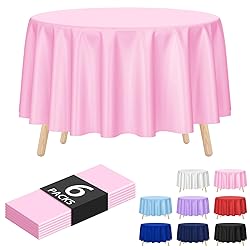 Kopokita 6 Pack Pink Round Disposable Plastic