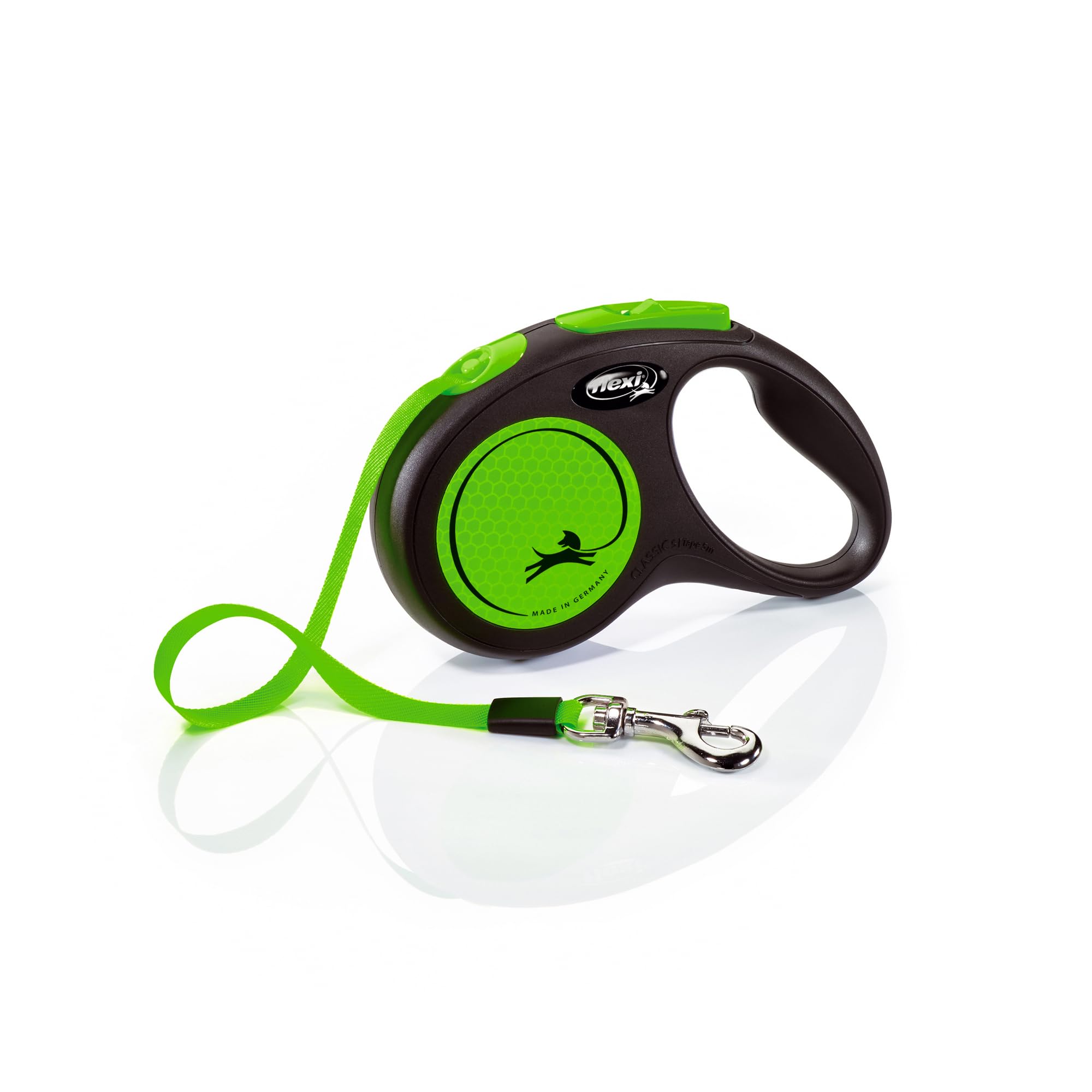 Flexi - CL11T5-251 -S Neog - Leave for dogs - Board of Cat - New Neon S Tape 5 m, Black/Neon Green