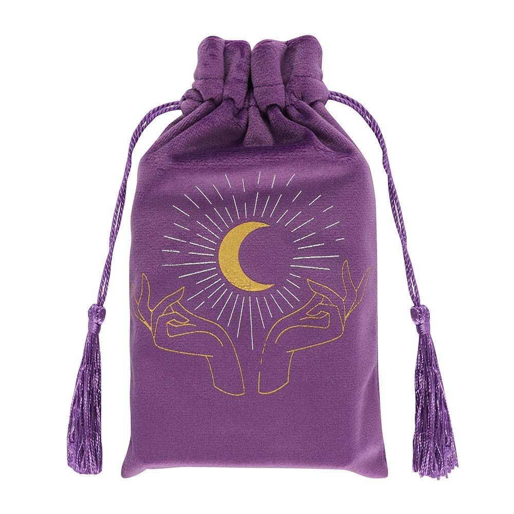 Eye-Catching Purple Tarot Cards Drawstring Pouch - 20cm x 13cm (1 Pc.) – Premium Fabric & Polyester – Durable & Stylish Pouch Design - Perfect Storage of Tarot Cards & Everyday Use