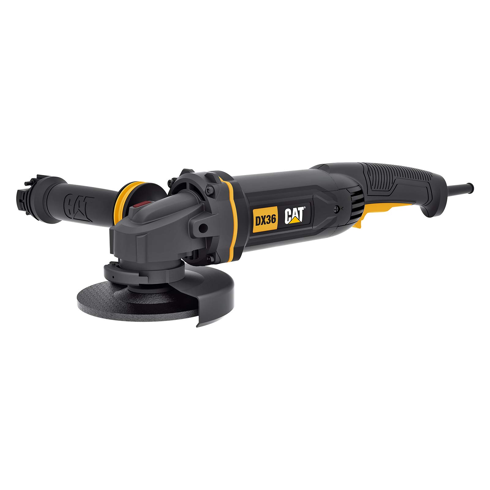 Caterpillar 1200W 125mm Angle Grinder (Body Only) - Corded Electric, 10000 RPM, Compatible with 125mm and 115mm Diameter Discs, Includes Auxiliary Handle, Spanner, and Wheel Guards