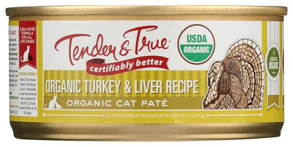 TENDER & TRUE ORGANIC TURKEY & LIVER RECIPE CANNED CAT FOOD, 5.5 OZ, CASE OF 24