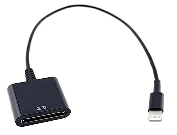 iPrime 30 zu 8 Pin Adapter mit Kabel zum Aufladen [KEIN Audio] kompatibel mit iPhone, iPad - Schwarz