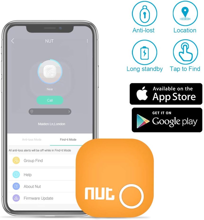 Key Finder with App for Phones- Evershop Smart Tracker Bluetooth Item Finder Car Key GPS Locator Alarm Reminder for Phone, Pets, Keychain, Wallet,Luggage