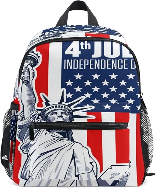 4Th Of July And Statue Liberty Kids Backpack for Toddler Boy Girls Age