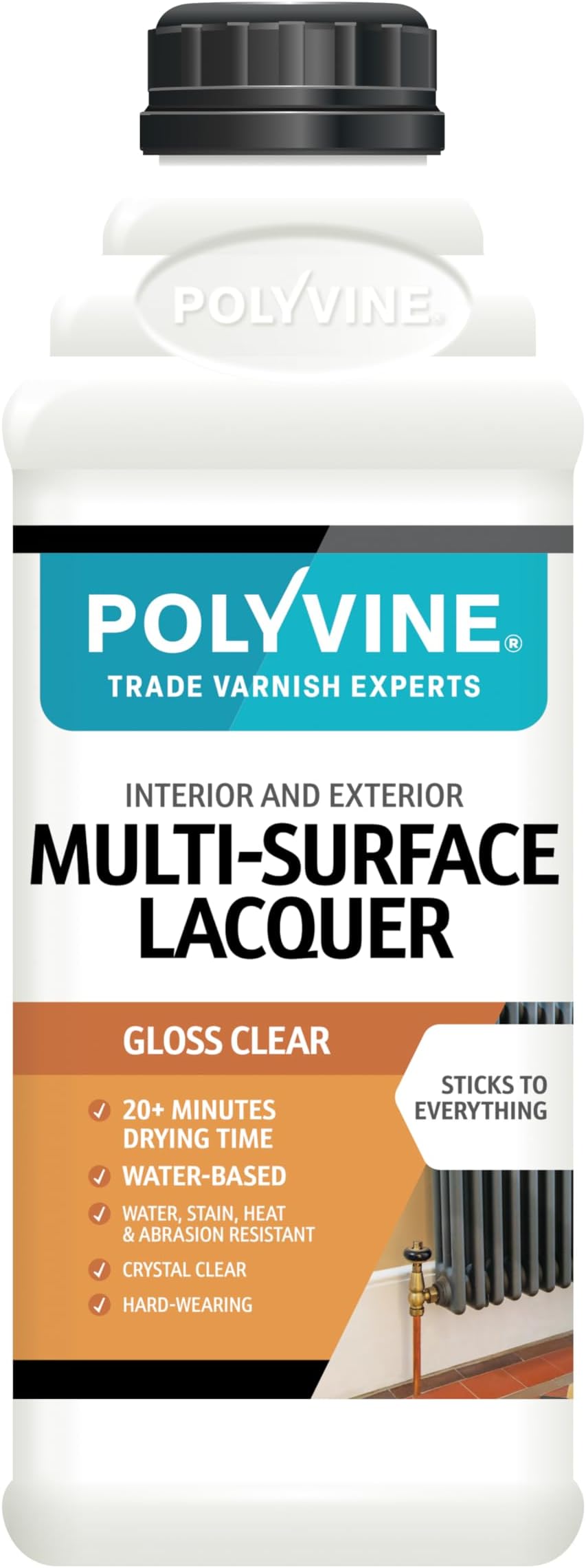 Polyvine Multi-Surface Lacquer Gloss Satin Dead Flat 1L Water Based
