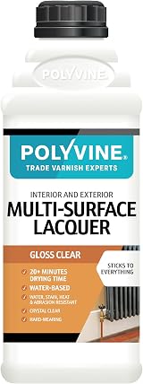 Polyvine Multi-Surface Lacquer Gloss Satin Dead Flat 1L Water Based