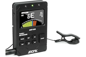 Aroma Digital Metronome Tuner Rechargeable for All Instruments with Guitar Bass Violin Ukulele Chromatic and Wind Instruments Tuning Modes