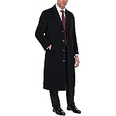 THE SUIT DEPOT Mens Single Breasted Wool Cashmere Full Length Overcoat