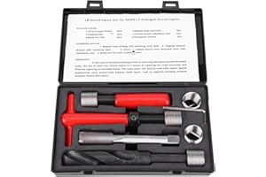 JADPES Thread Repair Tool Kit,10Pcs M18x1.5mm Stainless Steel Twisted Drill Tap Wrench Threaded Insert Tap Insertion Tool for Damaged Thread Repair
