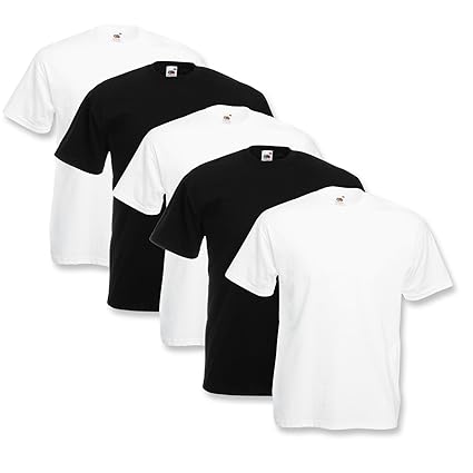 5 Fruit of the loom T-Shirts Valueweight S M L XL XXL XXXL 3XL Diverse Farbsets auswählbar 100% Baumwolle