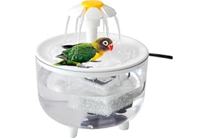MUYG Automatic Parrot Bath,Bird Bathing with Fountains Circulating Filter Cage Cockatiel Bath with Pump Bird Bath Shower for Indoor Parakeets Budgie Cockatiels Small Feathered Pet