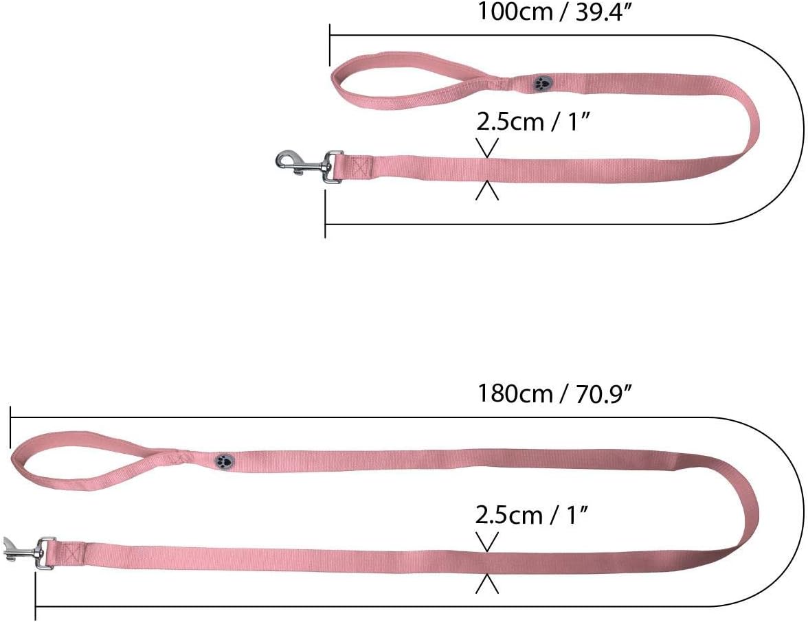 iGadgitz Home U7158 Padded Handle Dog Lead Leash - Pink - 180cm (1.8m) 6ft - Image 3