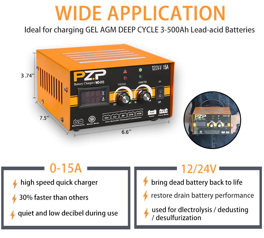 24 volt Manual Battery Charger Automotive 015A 24v Car Battery Charger