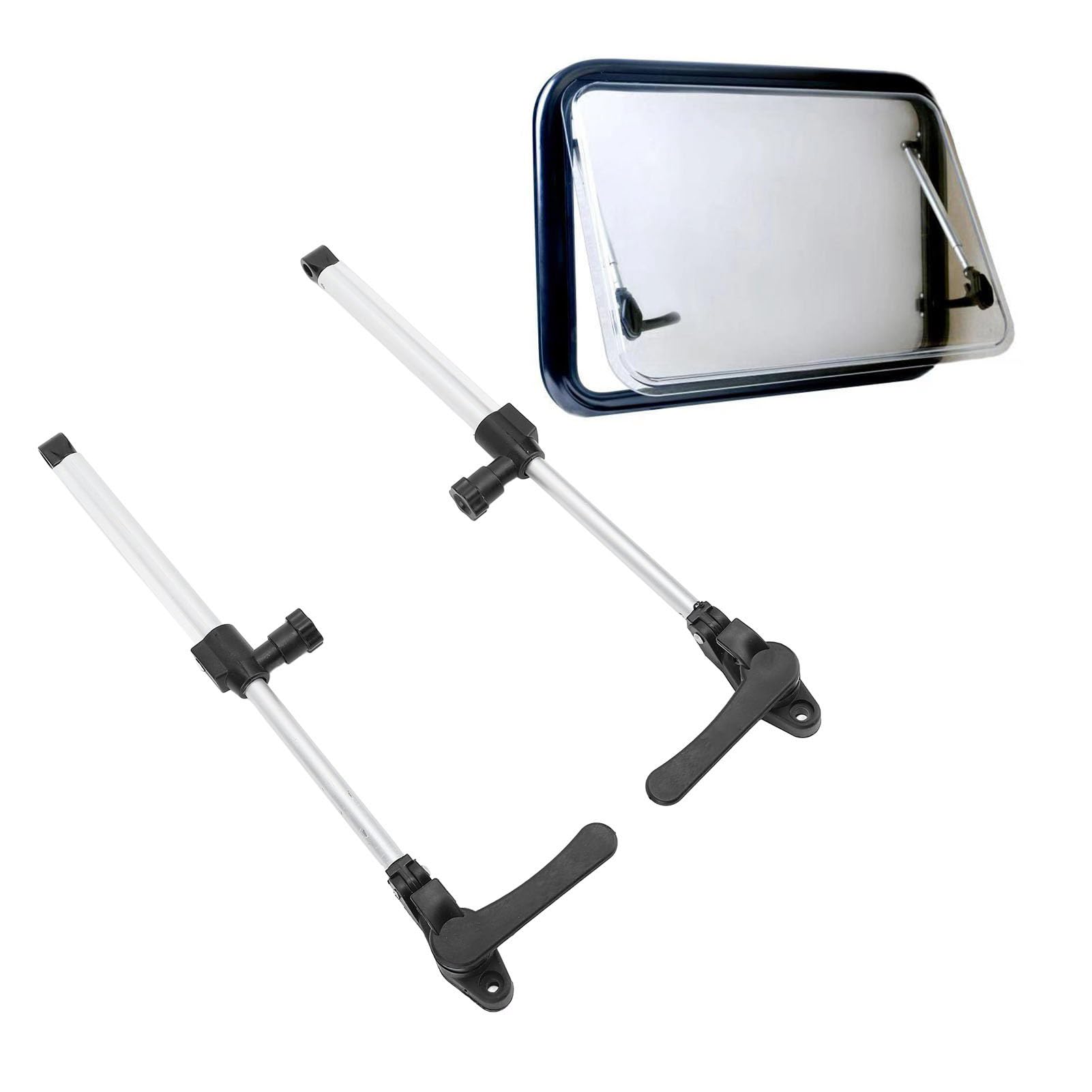 Photo 1 of RV Window Support Rod, Aluminum Alloy 335mm/13.19in Telescopic Lift Support Struts for RV Motorhome Trailer Caravan, 1 Pair RV Window Lid Support Rod with Safety Lock