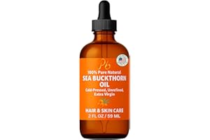 Pomberries Sea Buckthorn Oil – 100% Pure Cold-Pressed from Fruit & Seed – Sea Buckthorn Seed Oil for Face, Hair, Skin & Nails – Supports Radiant, Youthful-Looking Skin – Amber Glass Bottle 2 fl oz