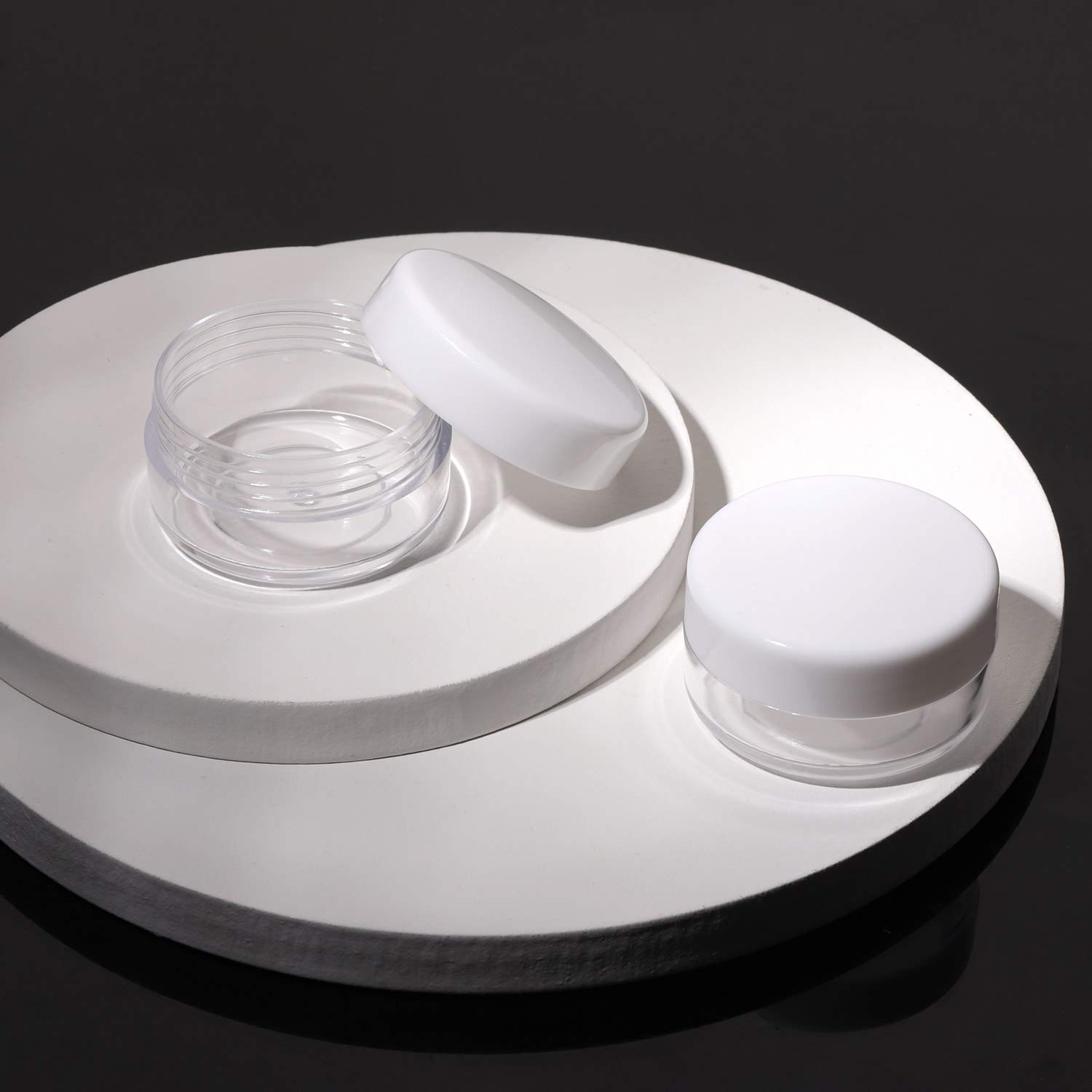 100 Packs Product Containers with Lids 10g Plastic Jars Refillable Traveling Jars Empty Cosmetic Containers for Toiletries: Beauty