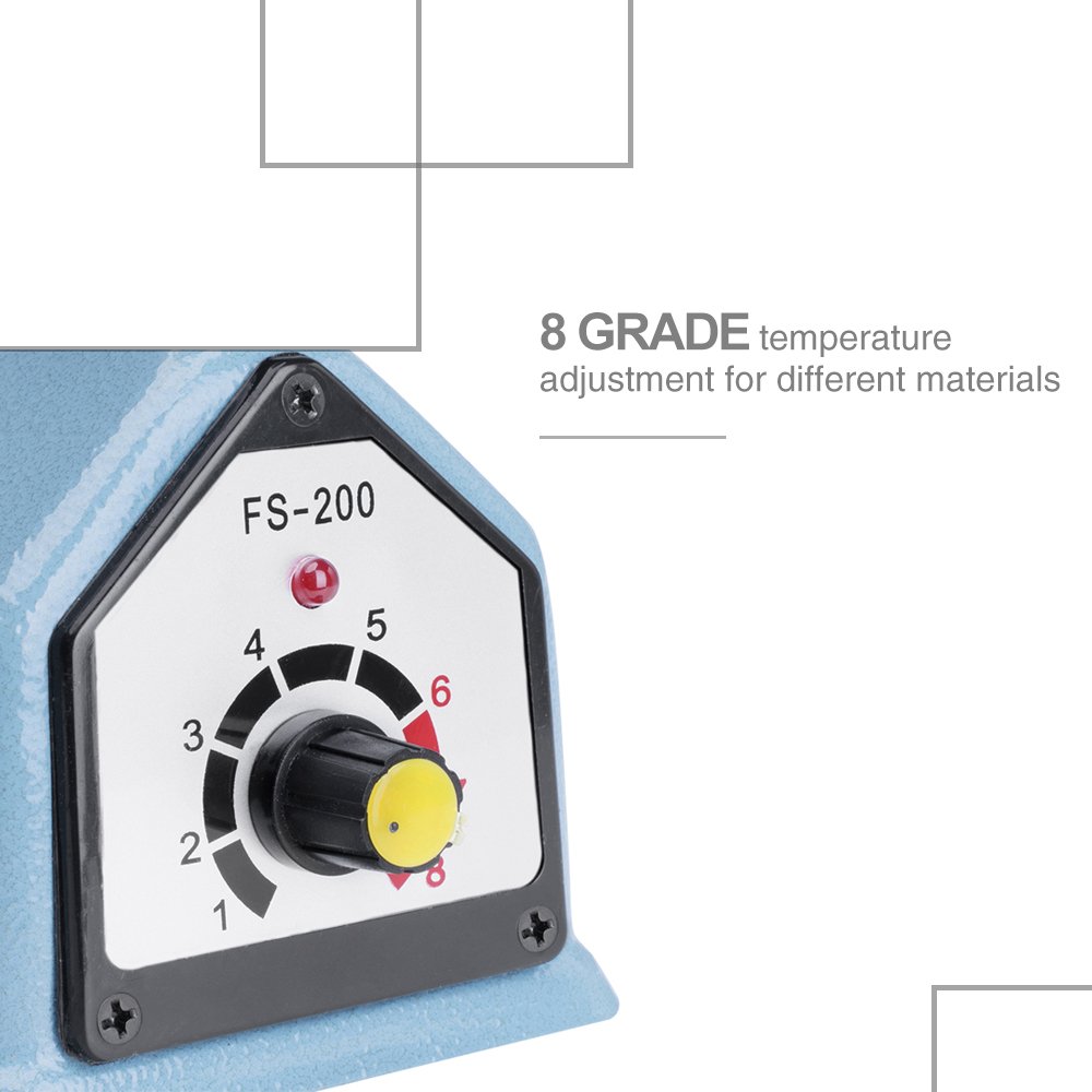 Metronic 8 inch Impulse Bag Sealer Poly Bag Sealing Machine Heat Seal Closer with Repair Kit