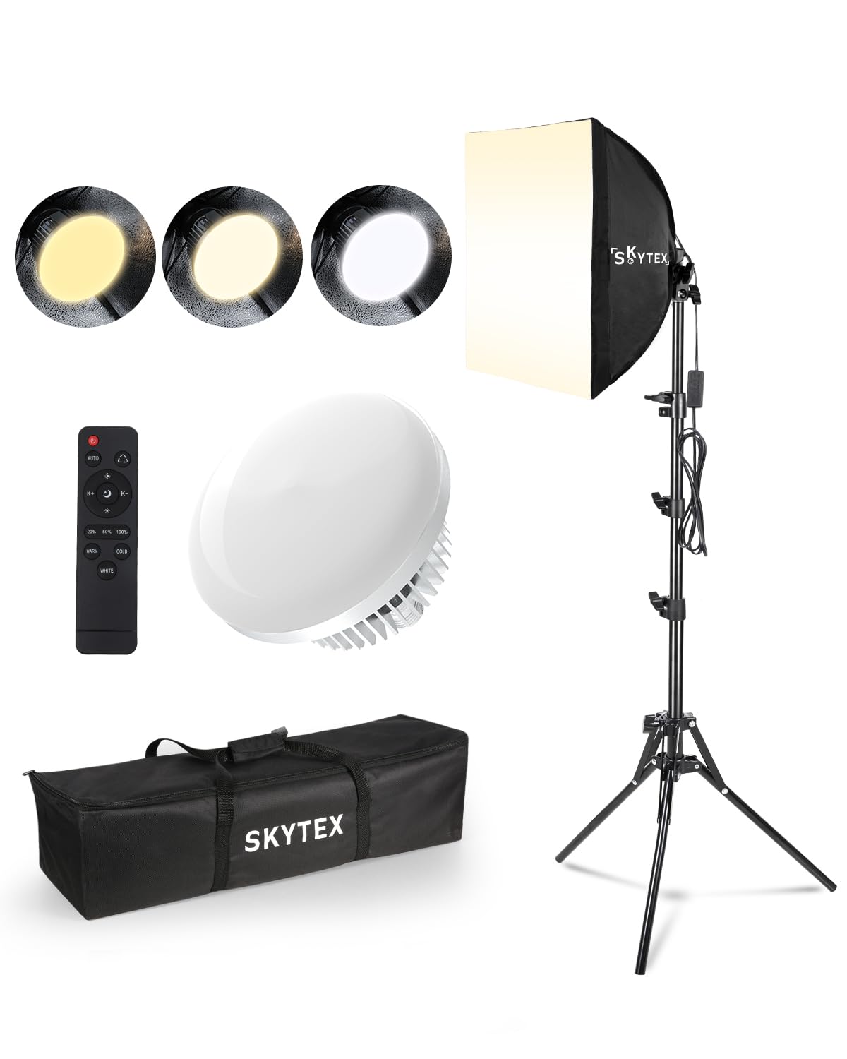 Photo 1 of **MISSING REMOTE PARTS ONLY**
Skytex Softbox Lighting Kit(1-2Pack),16x16in Soft Box|Upgrade 135W 2700-6400K 100V-240V E27 LEDBulb Continuous Photography Lighting,Photo Studio Light Equipment for Camera Shooting Video Recording