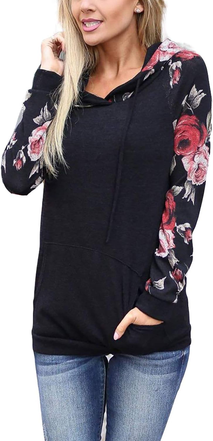 Minipeach Women's Pullover Long Sleeve Hoodies Coat Loose Casual Sweatshirts with Pocket