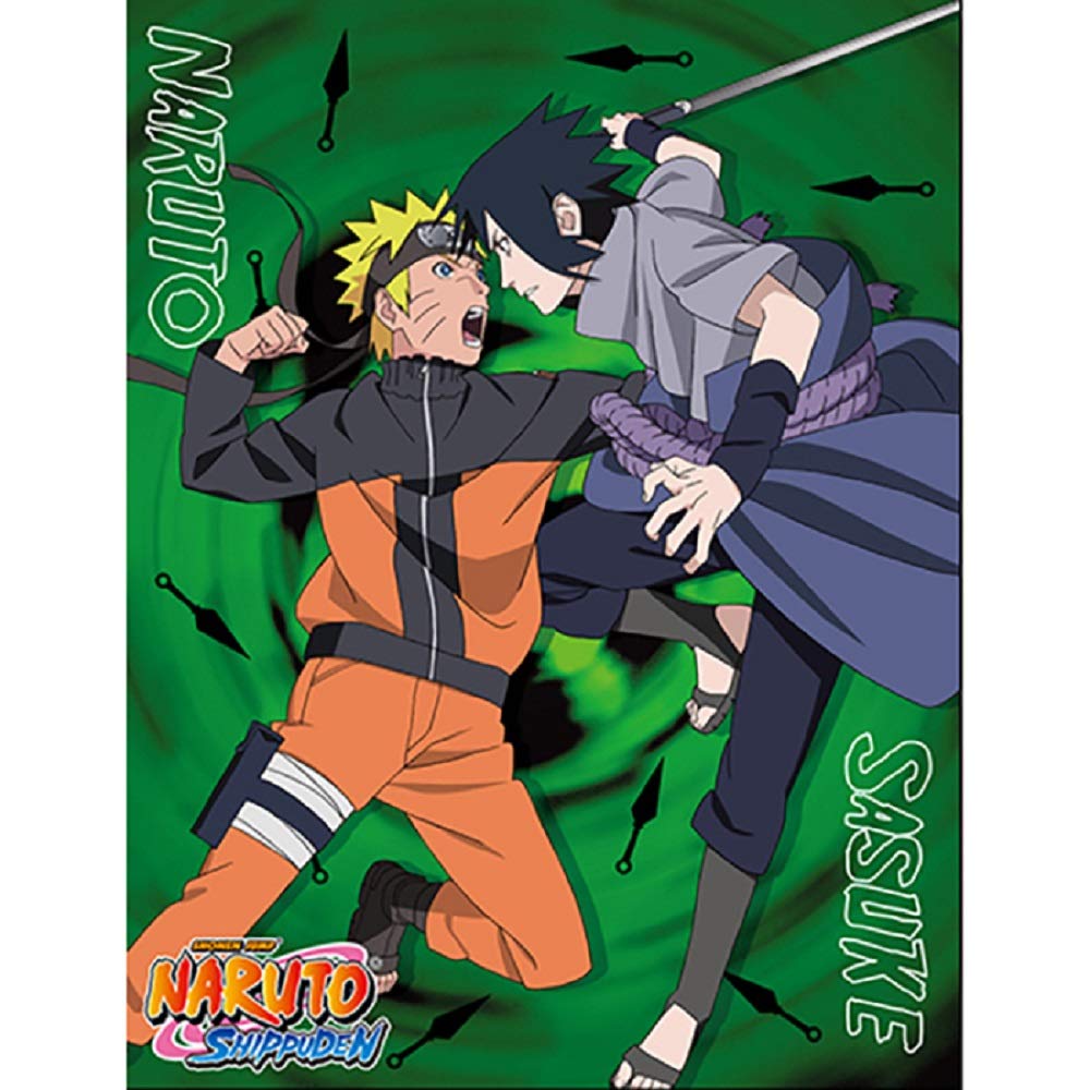 Great Eastern Entertainment Naruto Shippuden Sasuke & Naruto Sublimation Throw Blanket