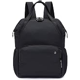 Pacsafe Women's Citysafe CX 17L Anti Theft Backpack-Fits 16 inch MacBook Pro, Econyl Black, One Size