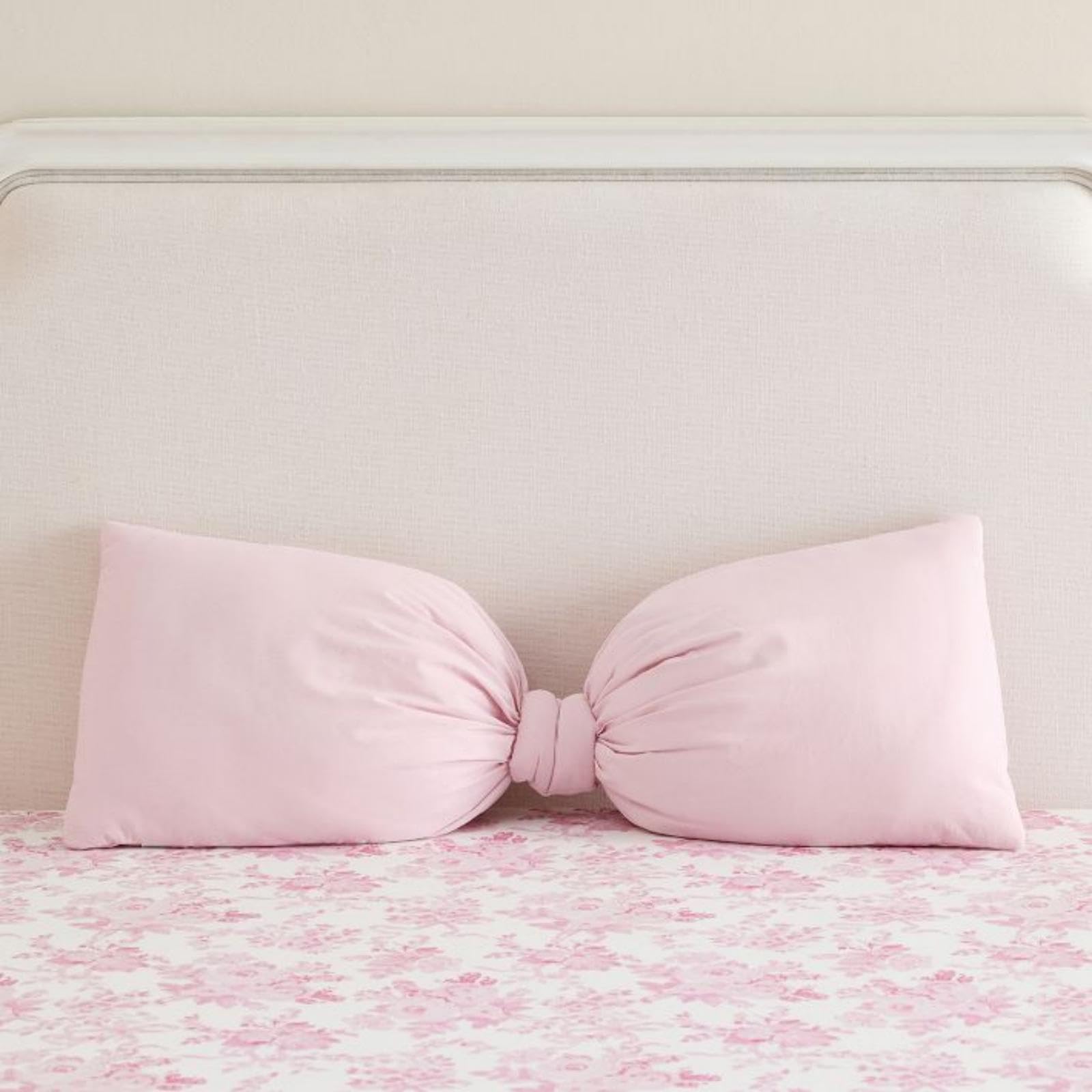 Photo 1 of AceOrbit Oversized Pink Bow Pillow 12 x 30 Inch 100% Cotton Pink Long Pillow Coquette Big Bow Shaped Cushion Aesthetic Room Decor Cushion for Bed Sofa Couch Holiday Car Coquette Decor