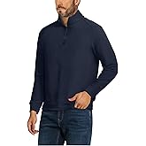 Hakubeby Men's Quarter Zip Up Pullover Fleece Long Sleeve Shirts Classic Polo Sweater Thermal 1/4 Zip Mock Neck Pullover Coat