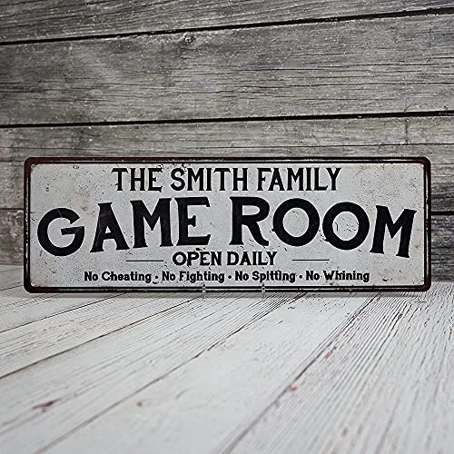 Personalized Game Room Sign Vintage Decor Wall Signs Gameroom