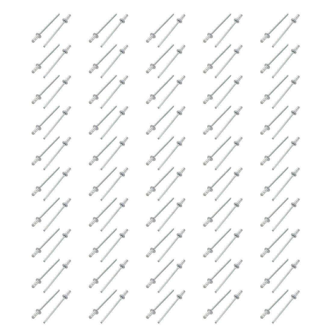 Sourcingmap 100 Pcs 6mm x 2.4mm Aluminum/Steel Open Type Blind Rivets