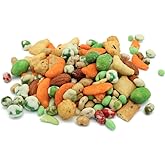 Oregon Farm Fresh Snacks Wasabi Pea &amp; Rice Cracker Snack Mix, 14 oz | Tamari peanuts, wasabi almonds, chili crackers, for parties &amp; game nights, resealable bag, USA made