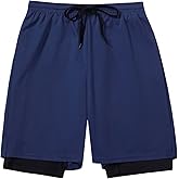 DANI CHINS Boys 2 in 1 Athletic Active Shorts Sports Running Quick Dry Breathable Compression Shorts
