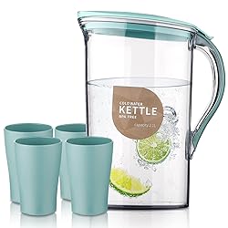 Berglander Fridge Door Water Pitcher With Lid And 4