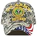 The Hat Depot Military Licensed 3D Embroidered Retired Cap (Digital Camo-Army-Flag)
