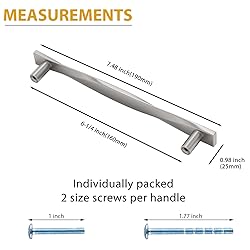 Rergy 10 Pack Brushed Nickel Cabinet Pulls Silver