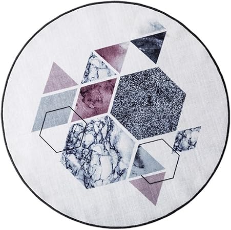 NJ Carpet tapete Redondo geométrico para Mesa de café, tapicería