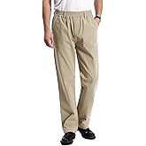 IDEALSANXUN Mens Casual Elastic Waist Twill Pants