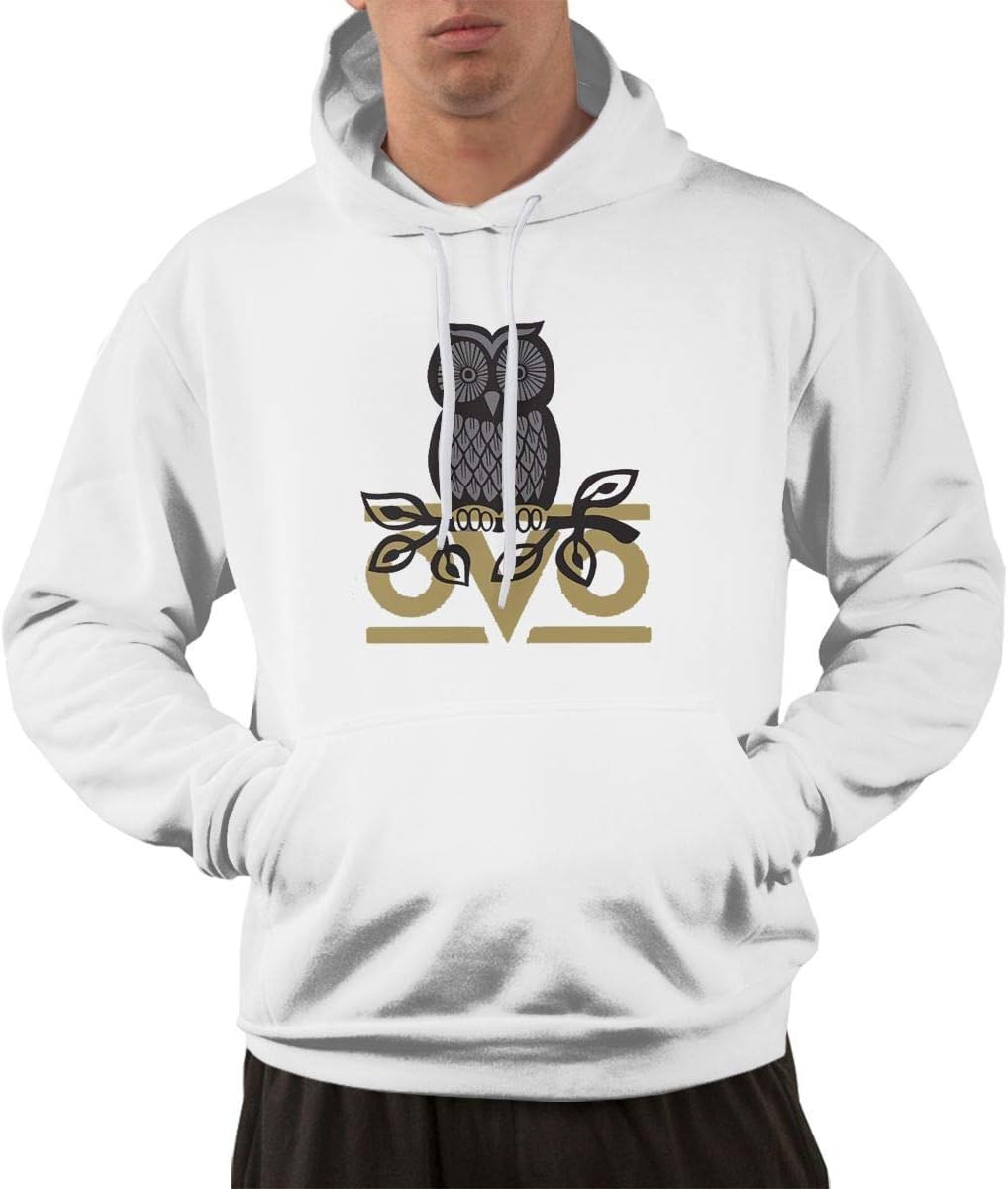 WillieTravis OVO Owl Men's Semi-Circular Soft Hooded Sweatshirt