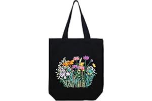 MAMUNU Canvas Tote Bag Embroidery Kit with Pattern, Beginner Embroidery Kits for Adults, Arts and DIY Crafts Embroidery Starter kit, Include Stamped Embroidery Bag, Embroidery Hoops, Color Threads and Tool.