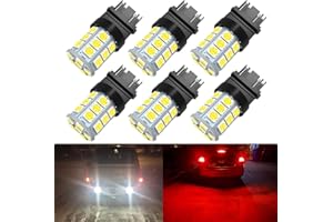 WEIMELTOY 3157 LED Light Bulbs, Super Bright 5050 27-SMD 3056 3156 3156A 3057 4057 3157 4157 T25 LED Bulbs for Brake Lights,Backup Reverse Lights， 6000K Xenon White Pack of 6