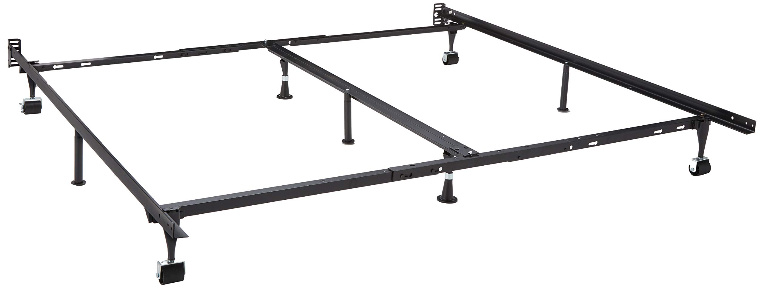 MALOUF STRUCTURES Heavy Duty 9Leg Adjustable Metal Bed Frame With