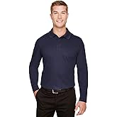 Devon & Jones CrownLux Performance™ Men's Tall Plaited Long Sleeve Polo XLT NAVY