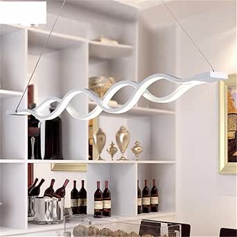 Simple y moderna araña de onda rectangular creativo restaurante Comedor