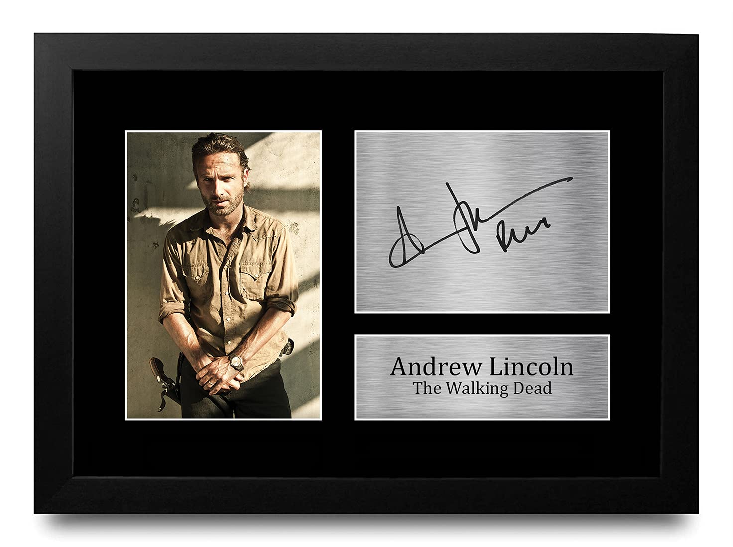 HWC Trading FR Andrew Lincoln Gift A4 Printed Autograph FRAMED The Walking Dead Gifts Print Photo Picture Display โ image 1