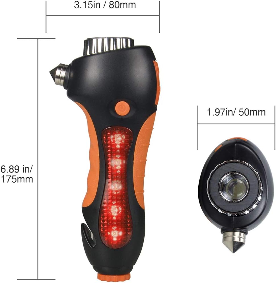 Siivton Car Safety Hammer, 6 in 1 Auto Emergency Escape Tool with Window Breaker, Seatbelt Cutter, LED Flashlight, Whistle & Alarm Lamp Life Saving Rescue Kit for Cars, All Vehicles: Automotive