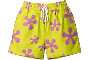 Cosplaya Lime Green Purple Star Shorts Trunks for Womens Adult Teens - Swim Suit Pink Halloween Costume Cosplay